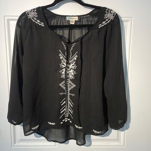 Rebellion Black Sheer Blouse
